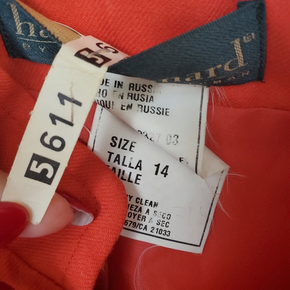Orange Wool Jacket w/ BIG Pockets Size 14 - Picture 11 of 14